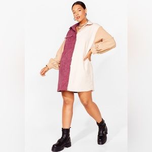 Nasty Gal writer’s block two tone shirt dress